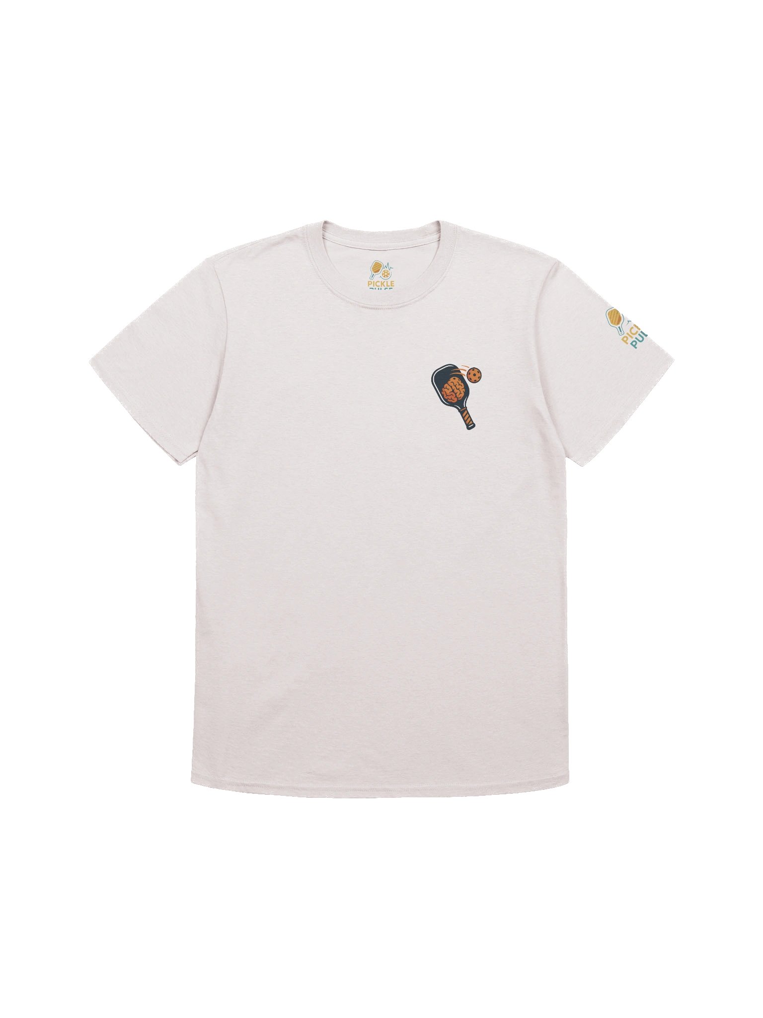 Pickleball Brain Power T-Shirt – Ice Gray Unisex Tee with Paddle & Brain Design for Smart Players product image (1)