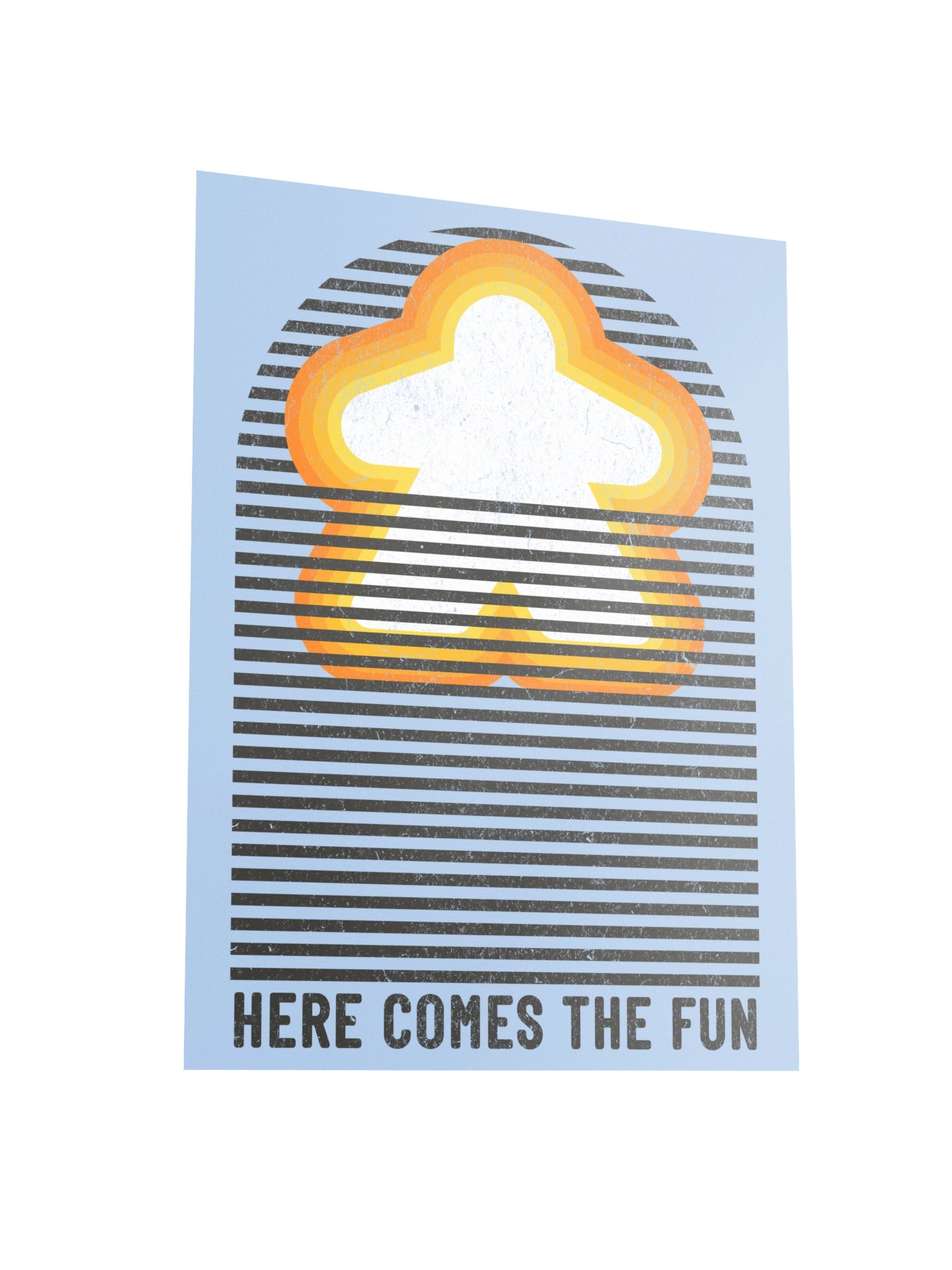 Retro Sunshine Meeple Board Game Room Poster - UNFRAMED product image (3)
