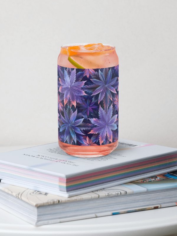 Cannabis - Indica Dreams- Design on 16 oz Can-Shaped Glass product image (2)
