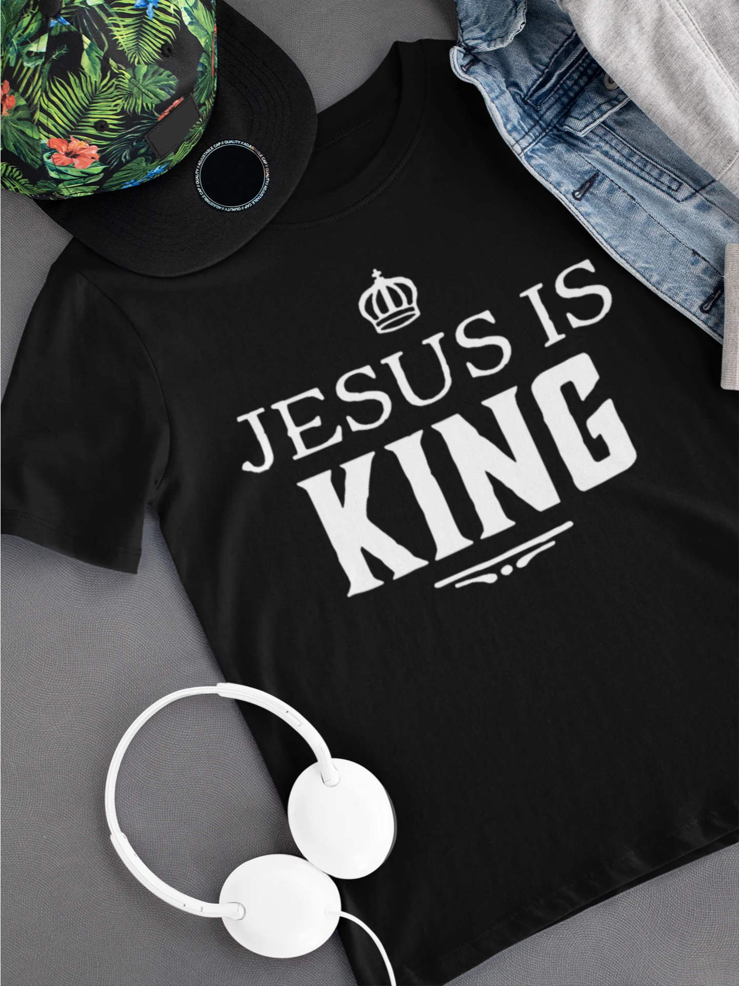 Black Christian Shirt Jesus Is King product image (1)