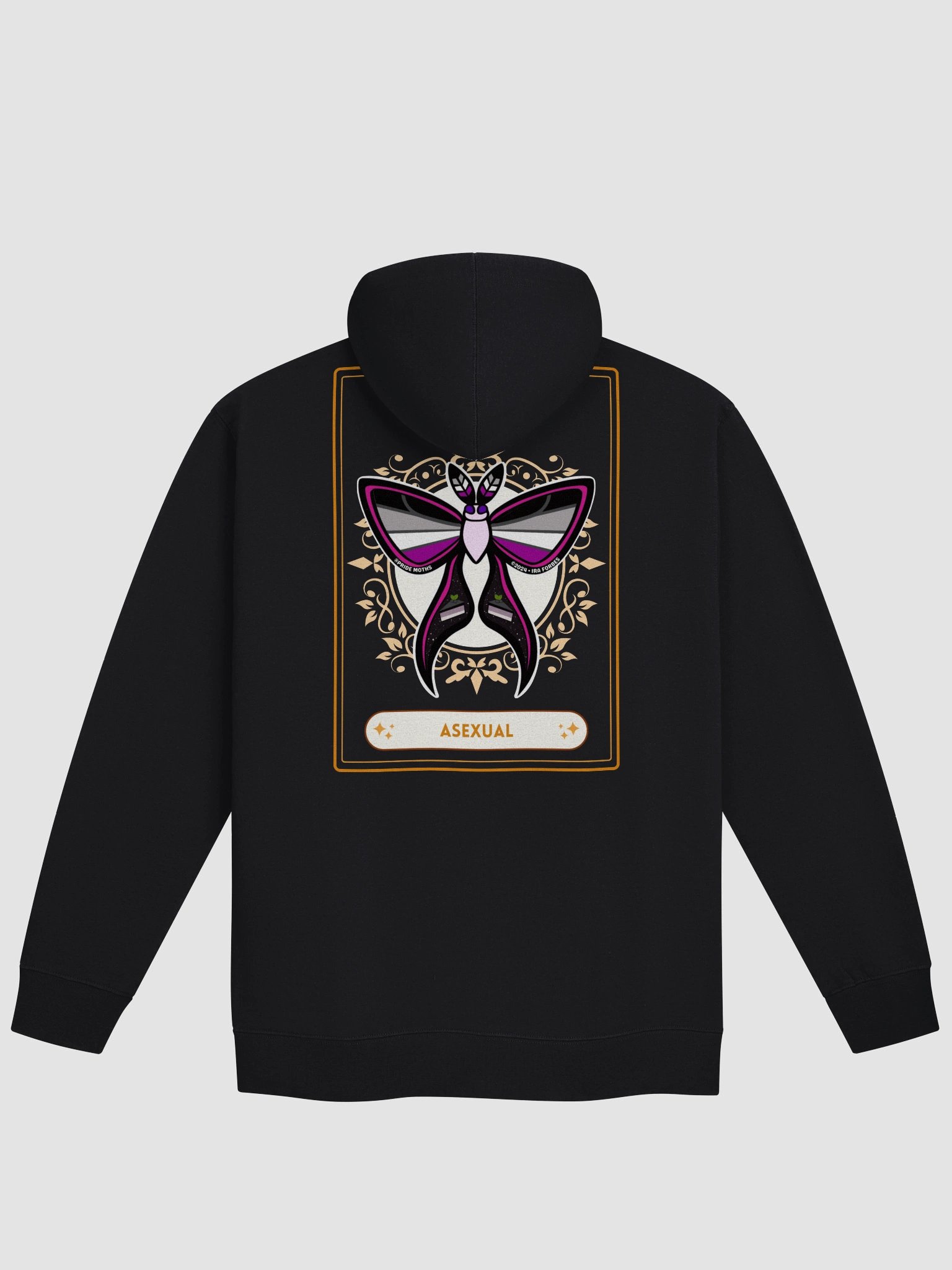 № 5 | ASEXUAL PRIDE MOTH | TAROT CARD STYLE | ZIP-UP HOODIE product image (1)
