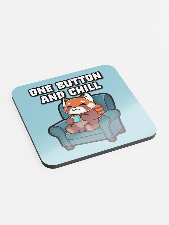 One Button and Chill - Glossed Cork Coaster product image (2)