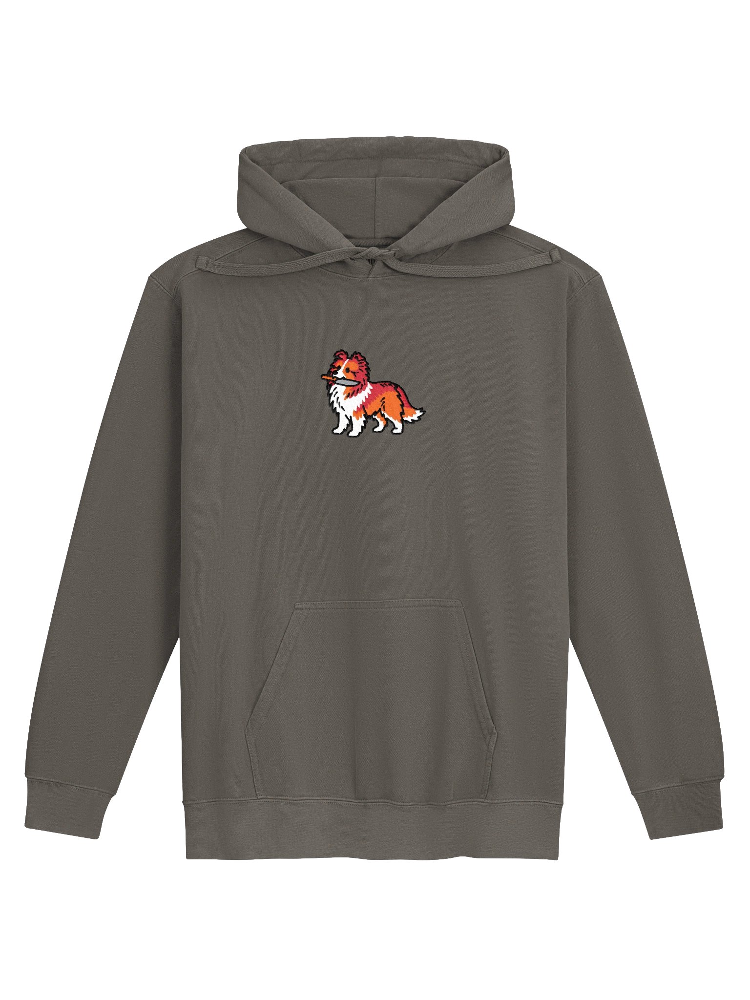Funny Chibi-Style Shetland Sheepdog(Red & White) Embroidered Premium Hoodie product image (1)