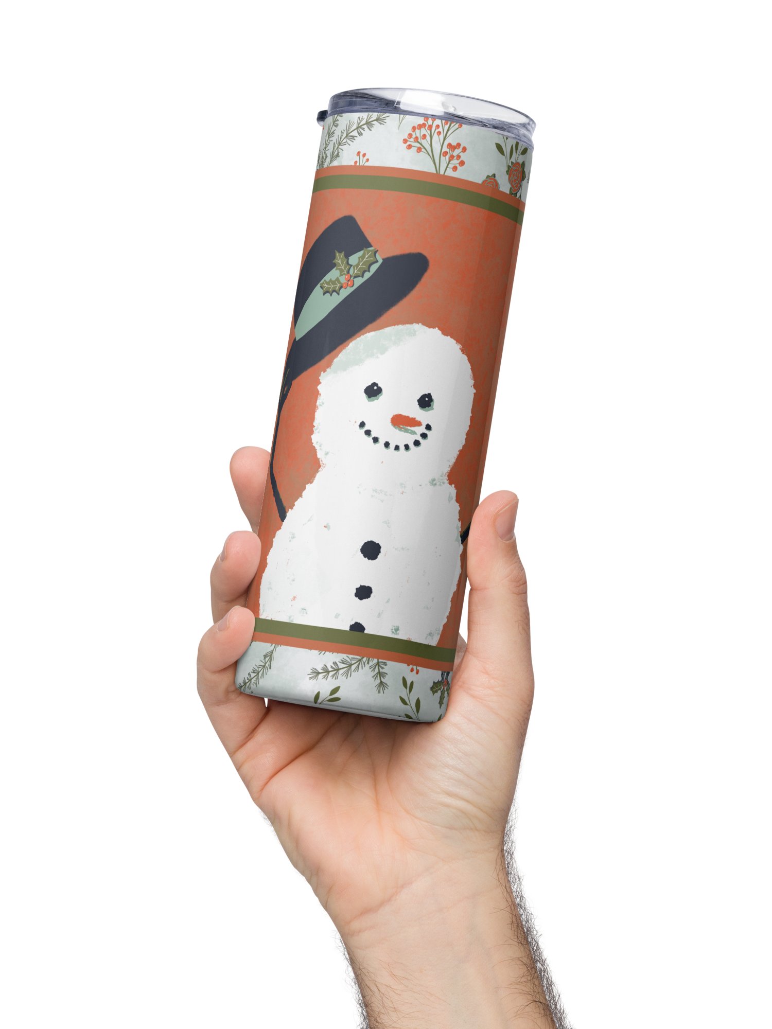 “Snowman Hello” 20-Ounce Stainless Steel Tumbler with Straw product image (2)