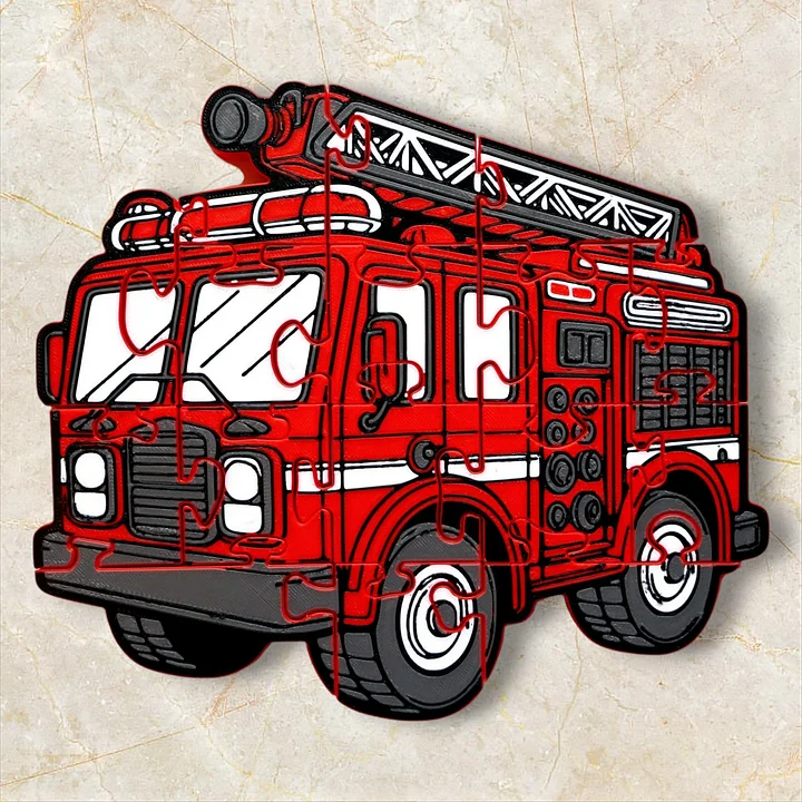 Fire Truck 3D Printed Jigsaw Puzzle – Ready for Rescue! product image (1)