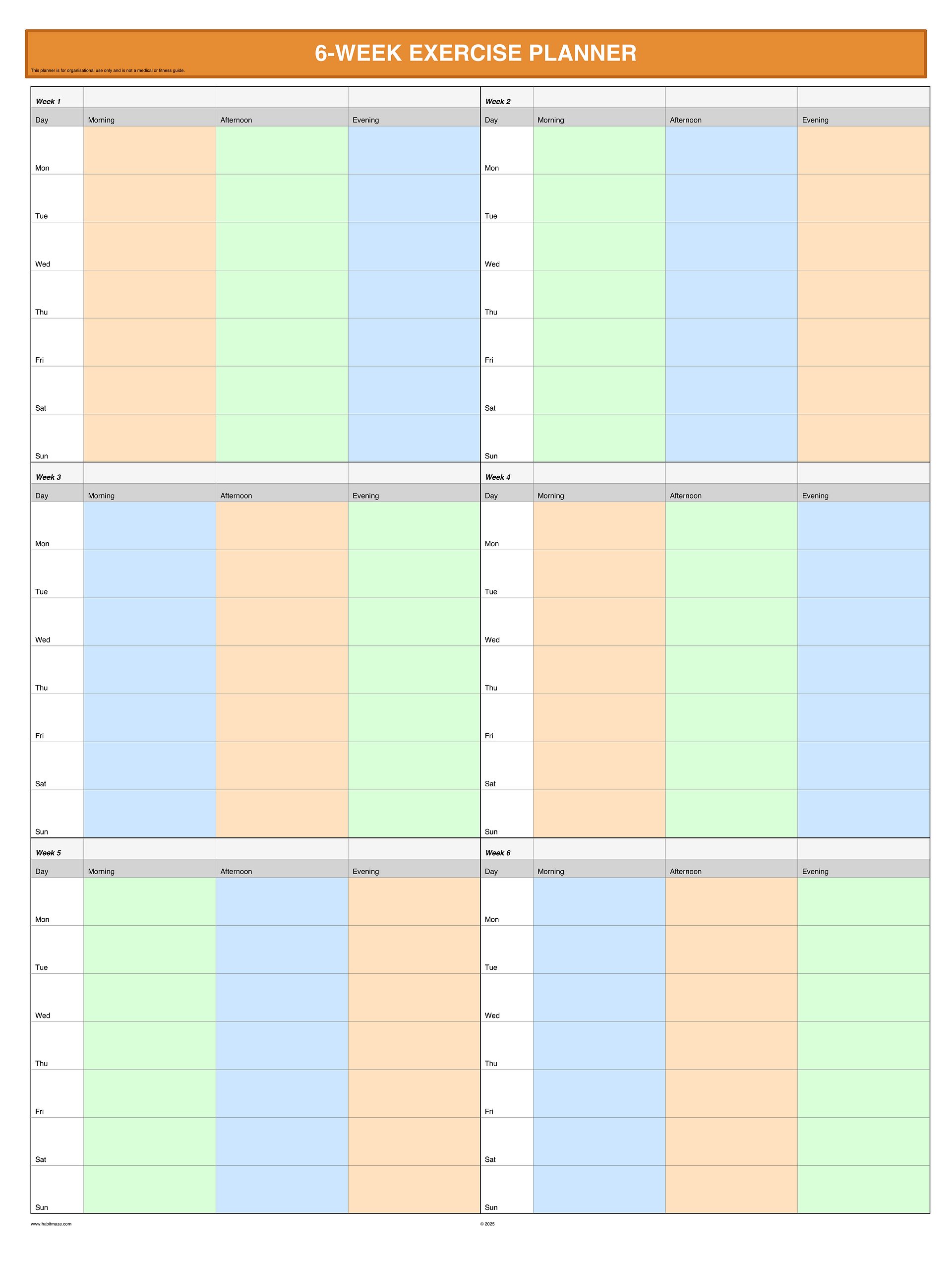 6 Week Exercise Planner product image (1)