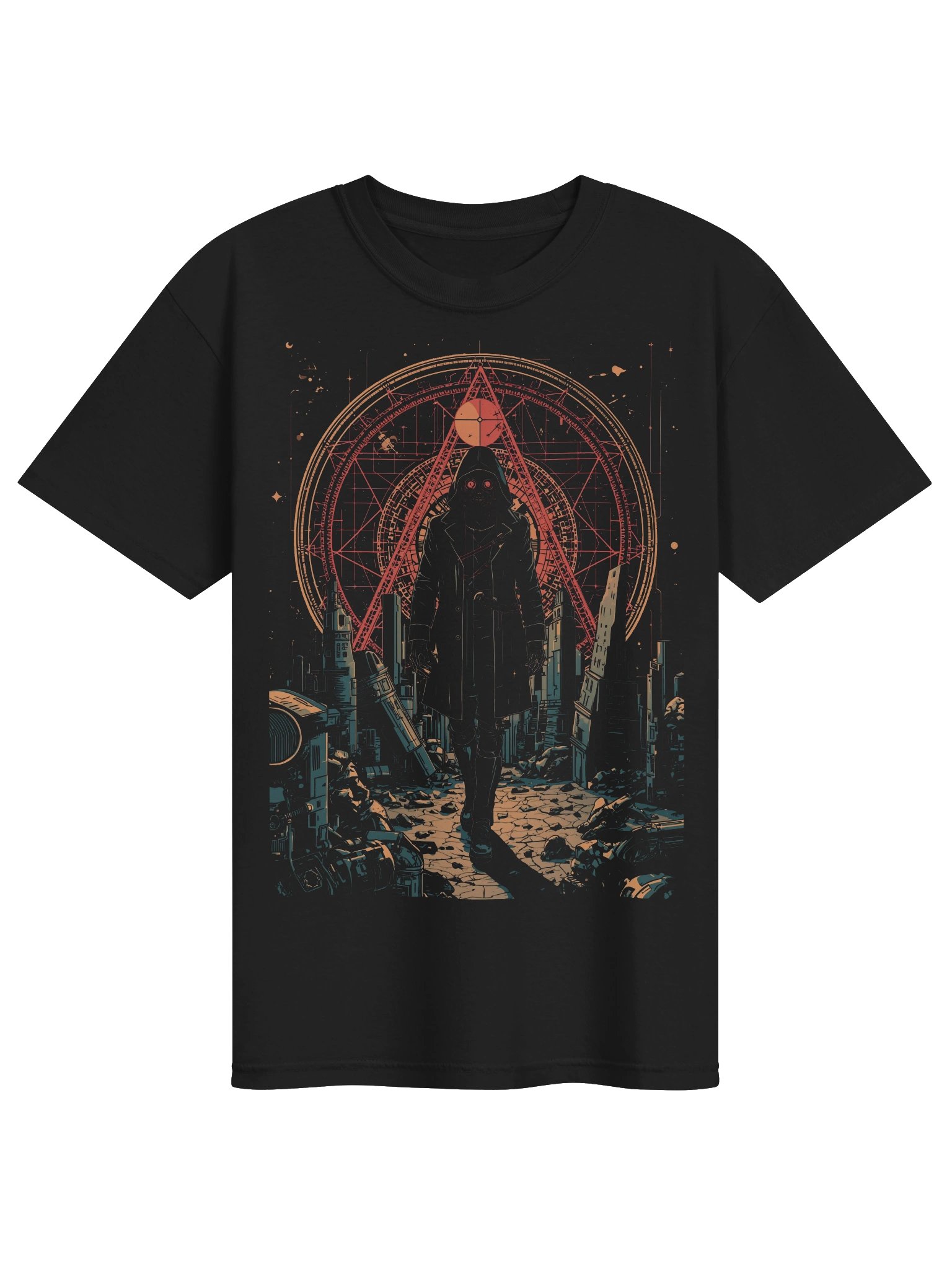 Red Eclipse Hooded Specter Heavyweight T-Shirt product image (1)