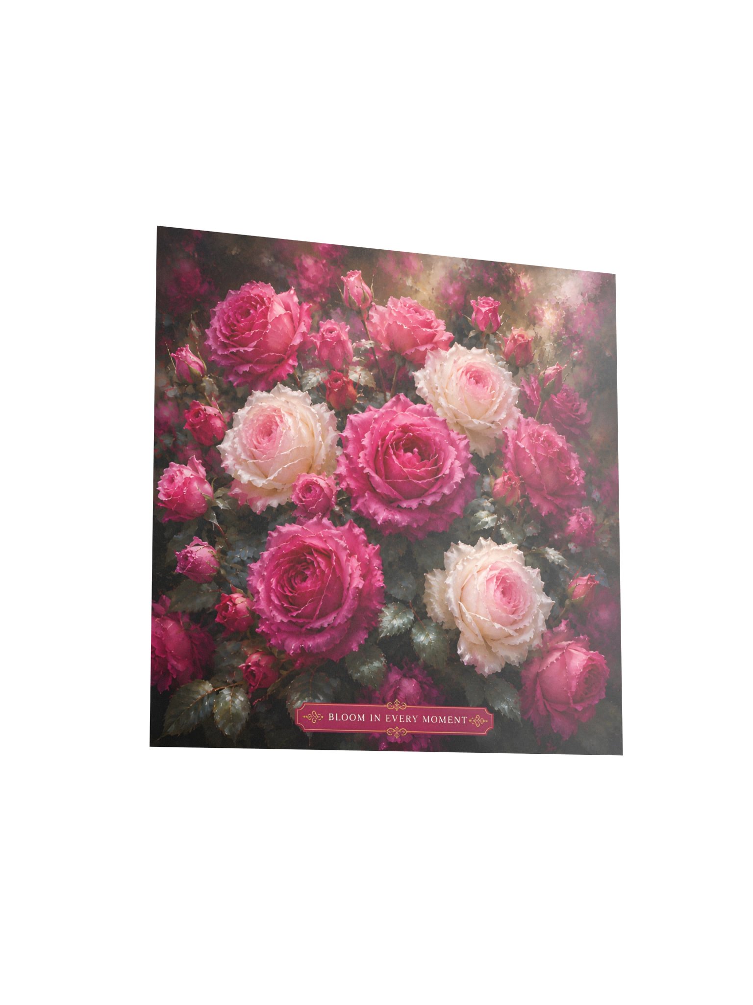 Bloom in Every Moment Pink Rose Garden 10x10 Wall Art | Romantic Floral Botanical Poster product image (4)