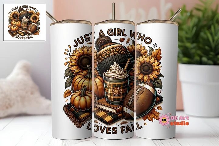 Just a Girl Who Loves Fall Tumbler Wrap PNG product image (1)