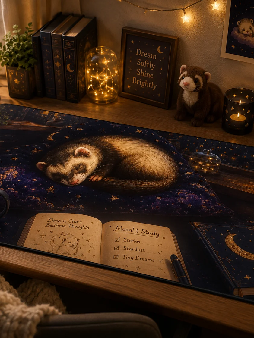 Dream Star's Moonlit Study Desk Mat product image (1)