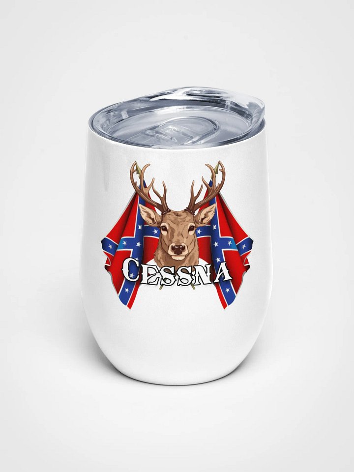 "Cessna" Last Name Rebel Redneck Deer - Wine Tumbler product image (1)
