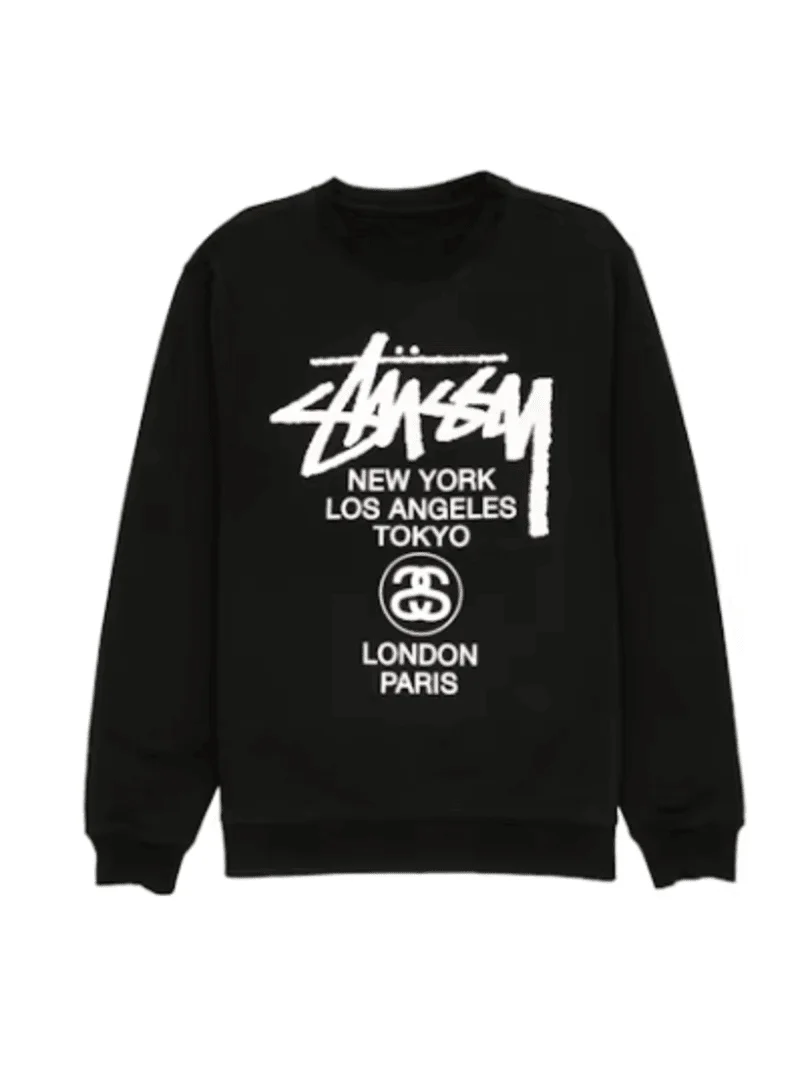 Stussy World Tour Crewneck Black product image (1)