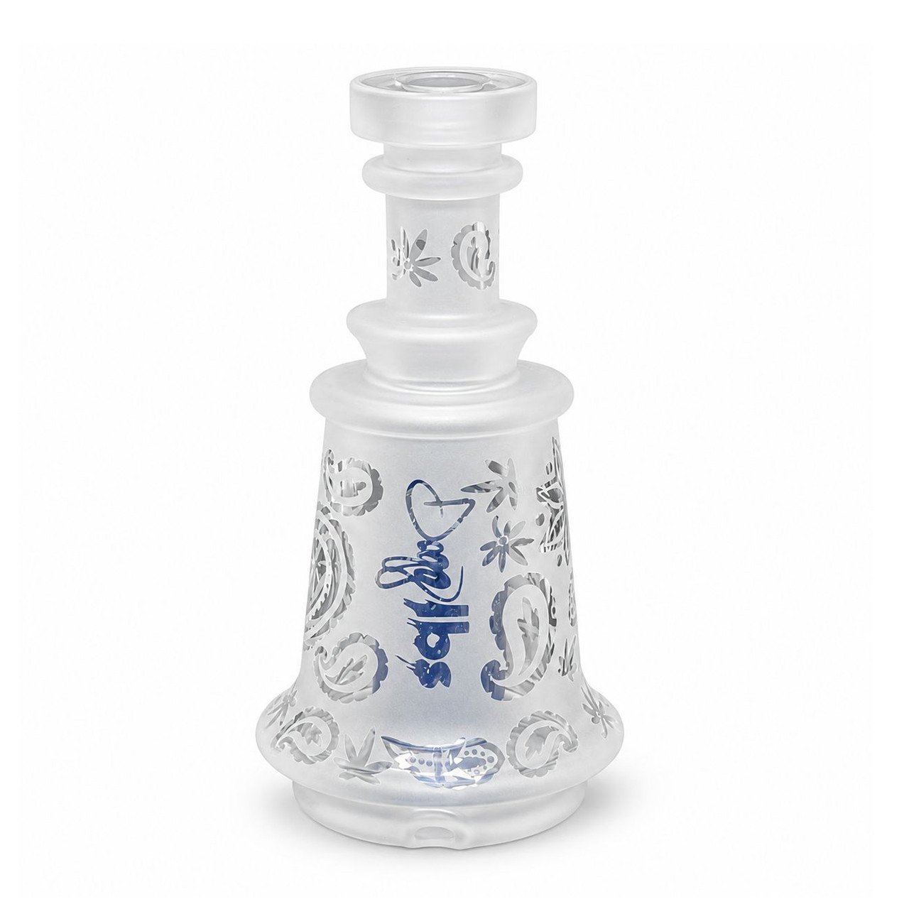 Snoop Dogg - Puffco Peak Compatible Topper - Sand Blasted Paisley Blue Dichro Perc product image (4)
