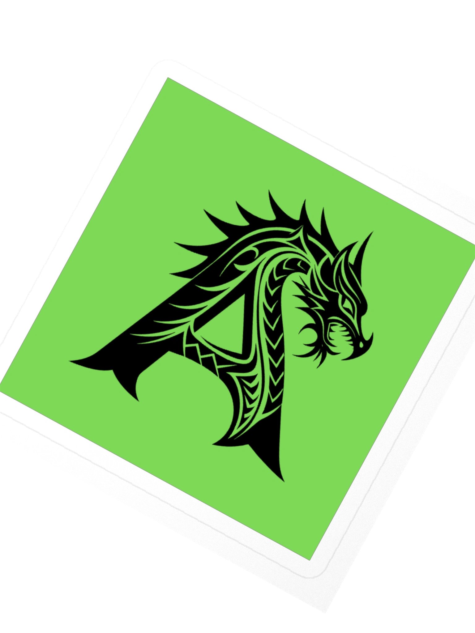 Dragon Letter A Sticker — Monogram Initial A with Dragon Silhouette product image (2)