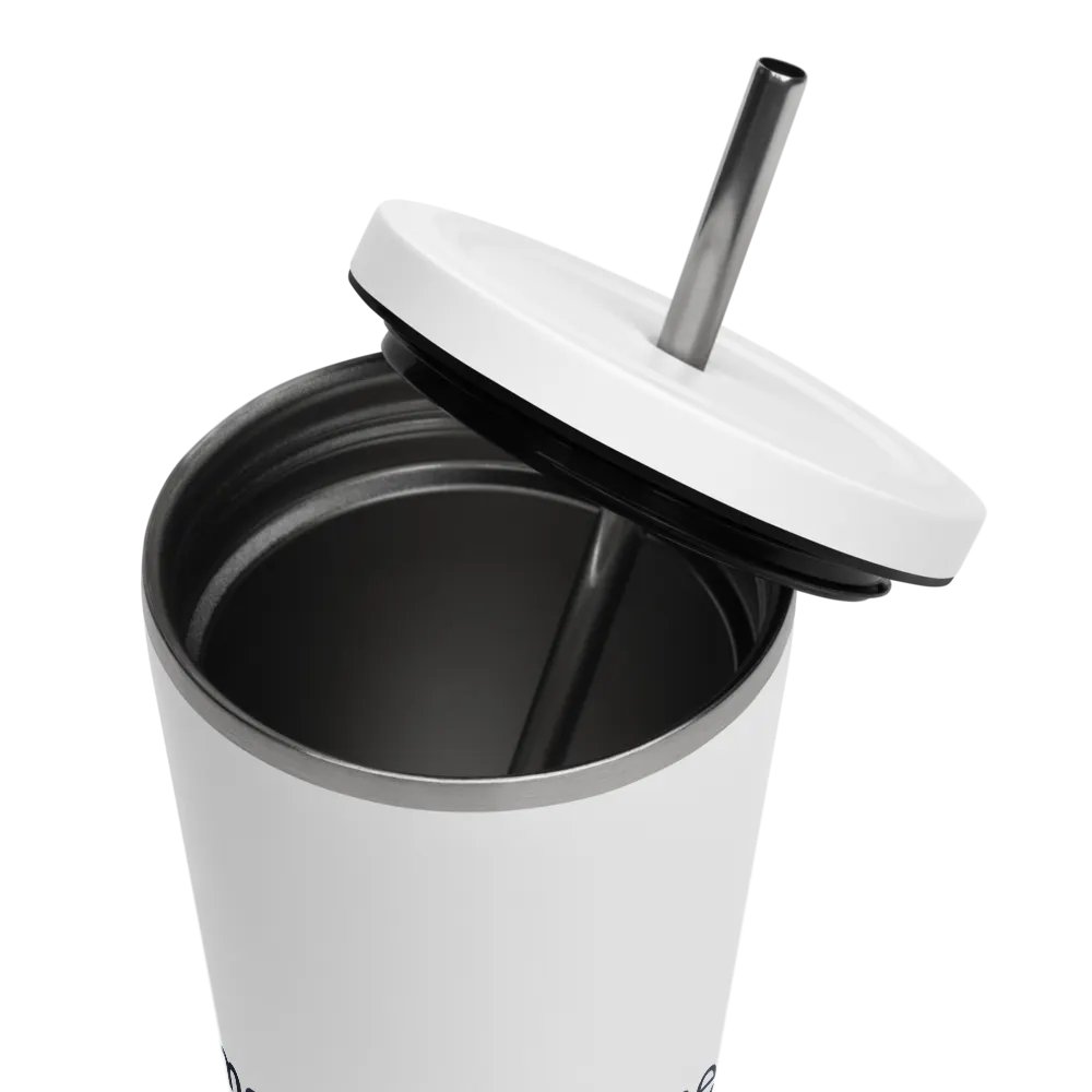 Insulated Tumbler Collection with Straw in Navy Logotype product image (4)