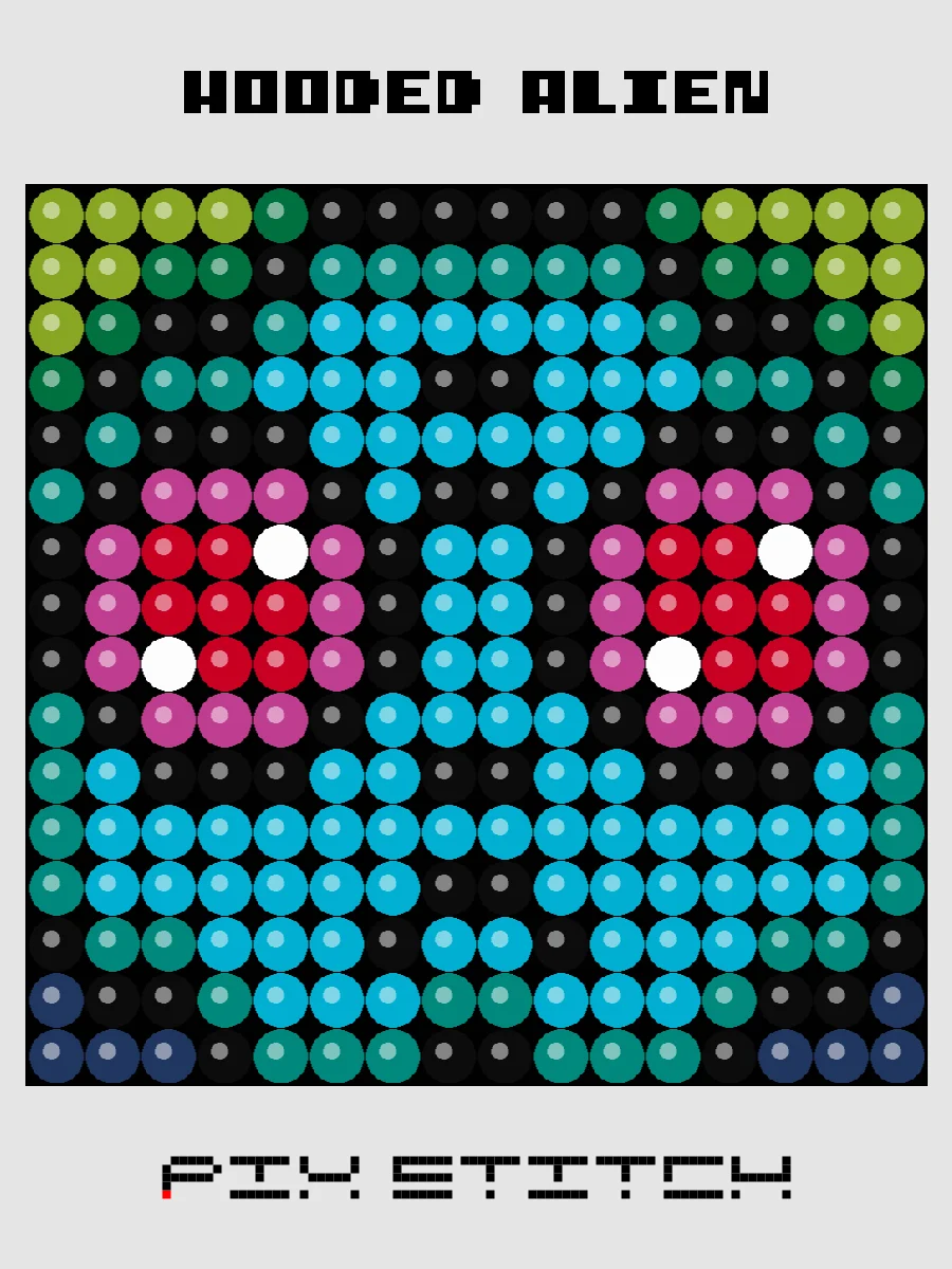 Hooded Alien Pixel Art product image (1)