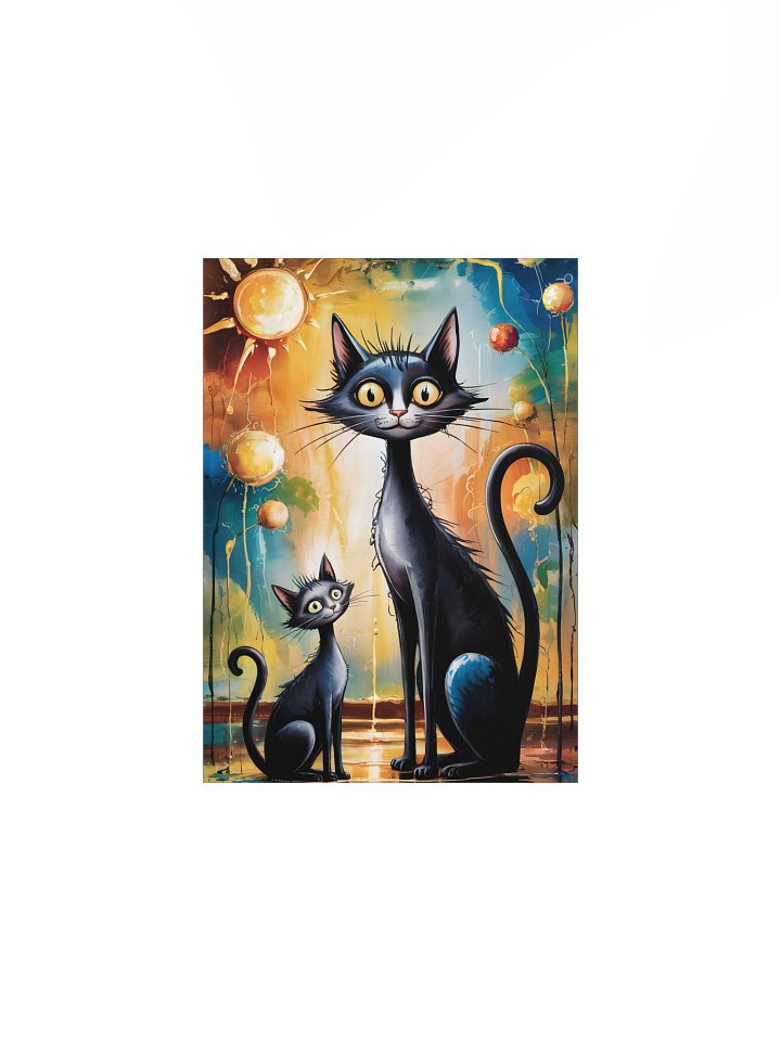 Whimsical Black Cats Poster – Painterly Sunlit Wall Art Poster product image (2)