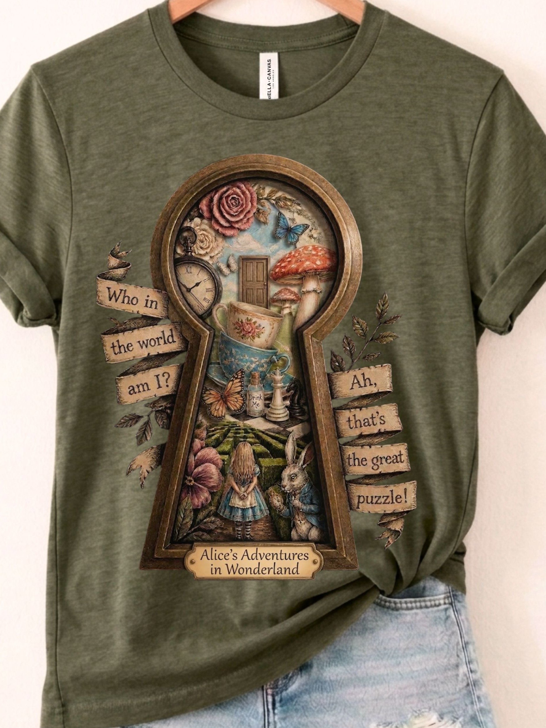 Alice in Wonderland Shirt, Surreal Keyhole Wonderland Tee product image (1)