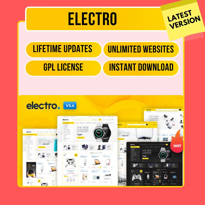 Electro – Electronics Store WooCommerce Theme | GPL License | Unlimited Websites | Lifetime Updates | Instant Download product image (1)