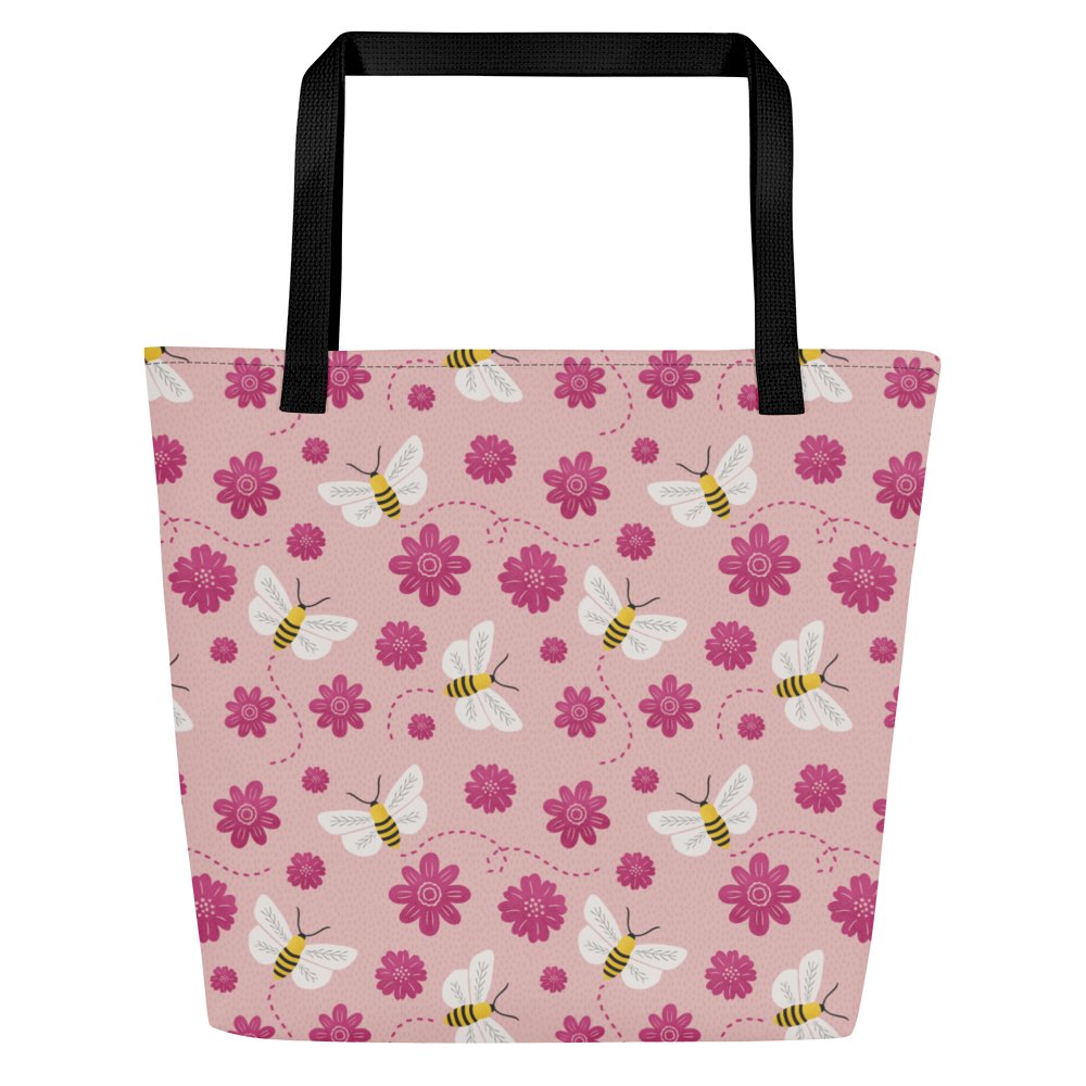 Little Pink Bees Large Tote Bag product image (1)