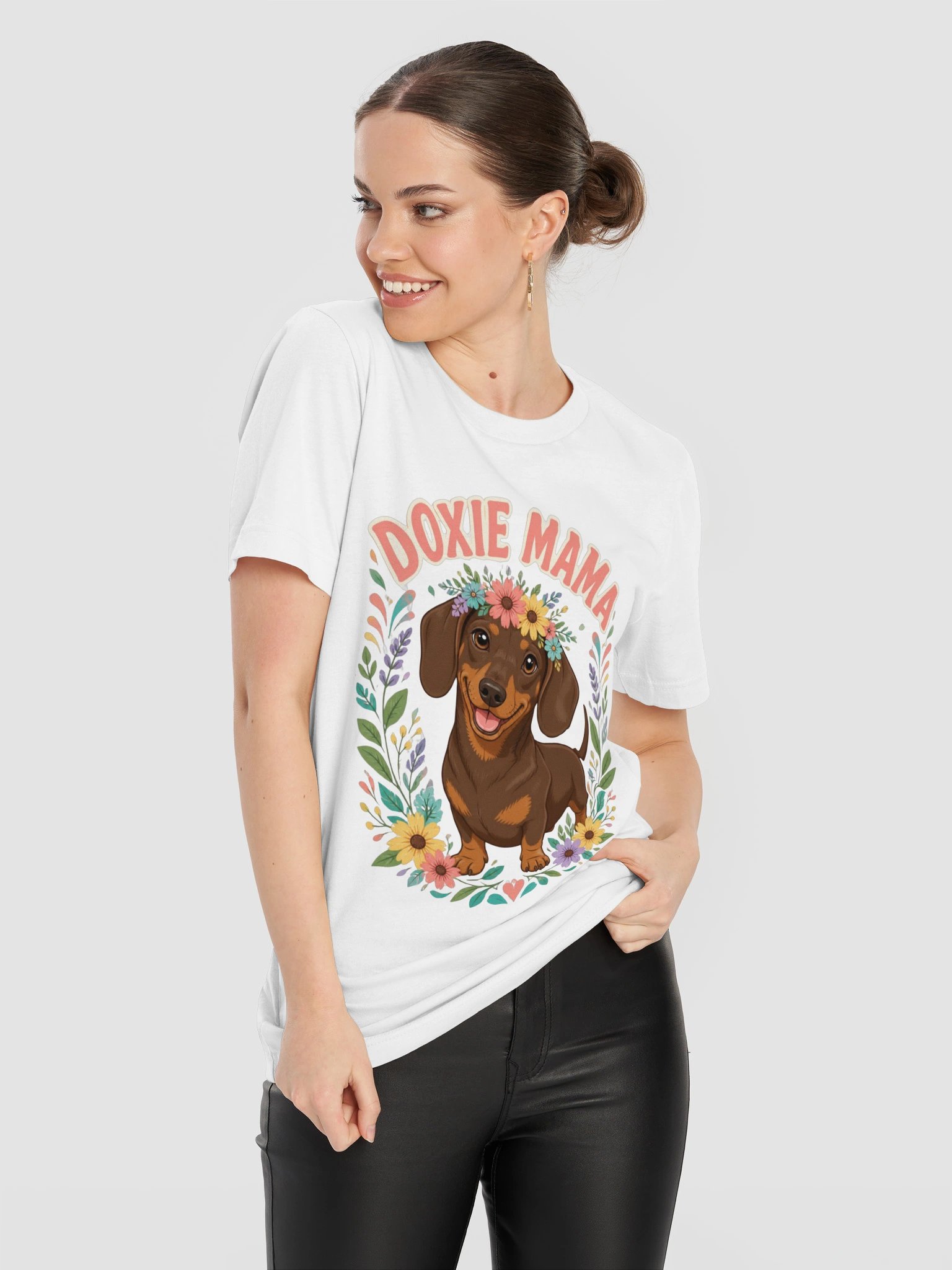 Floral Doxie Mama T-Shirt product image (3)