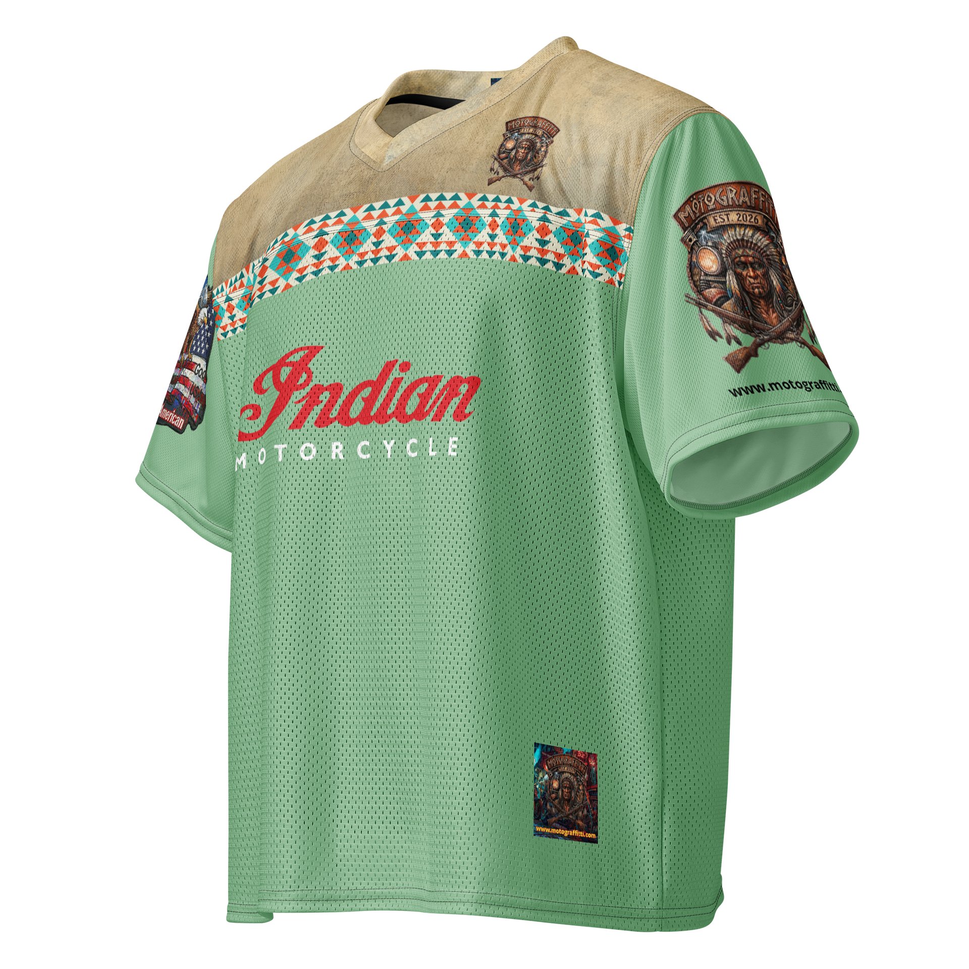MötoMan Warrior Chief Mint Green Football Jersey product image (3)