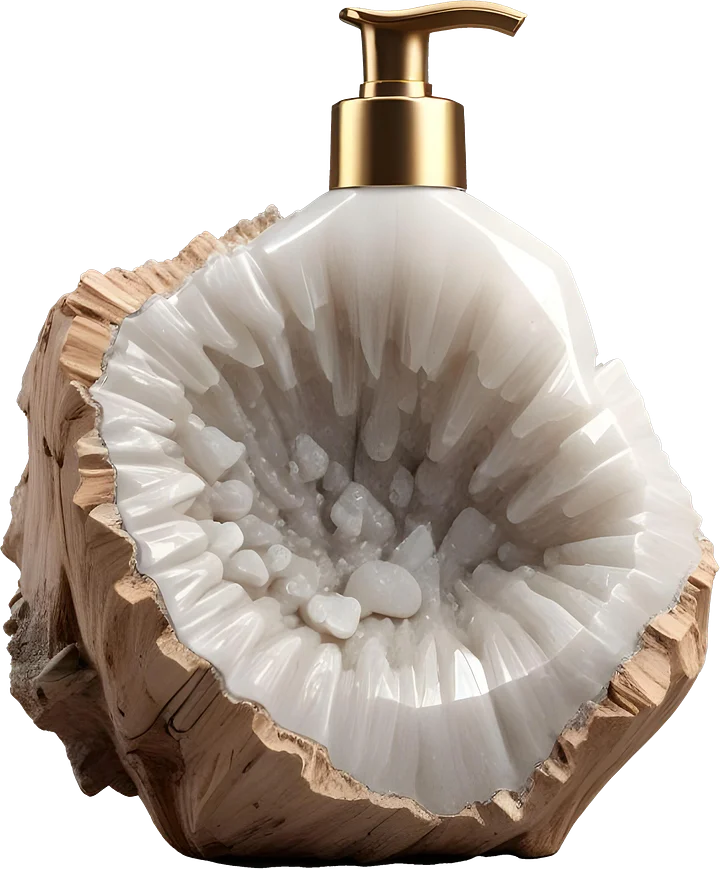 Terra Elegance – Boho Chic Geode Soap Dispenser PNG product image (1)