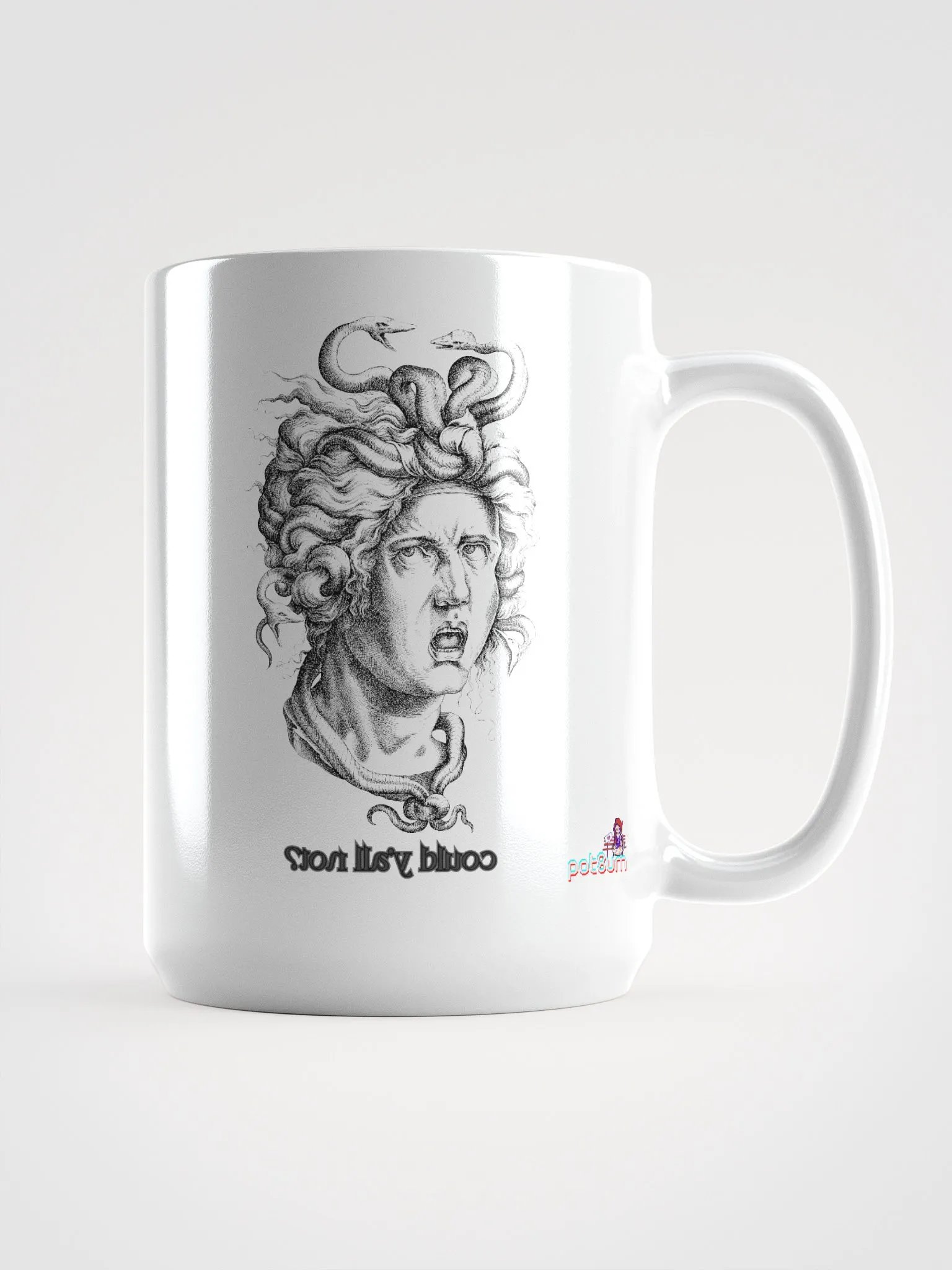MEDUSA white glossy mug product image (5)