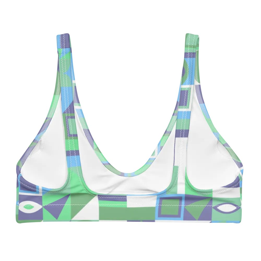 Colorful Vector Patterns Design Padded Bikini Top - v16 product image (1)