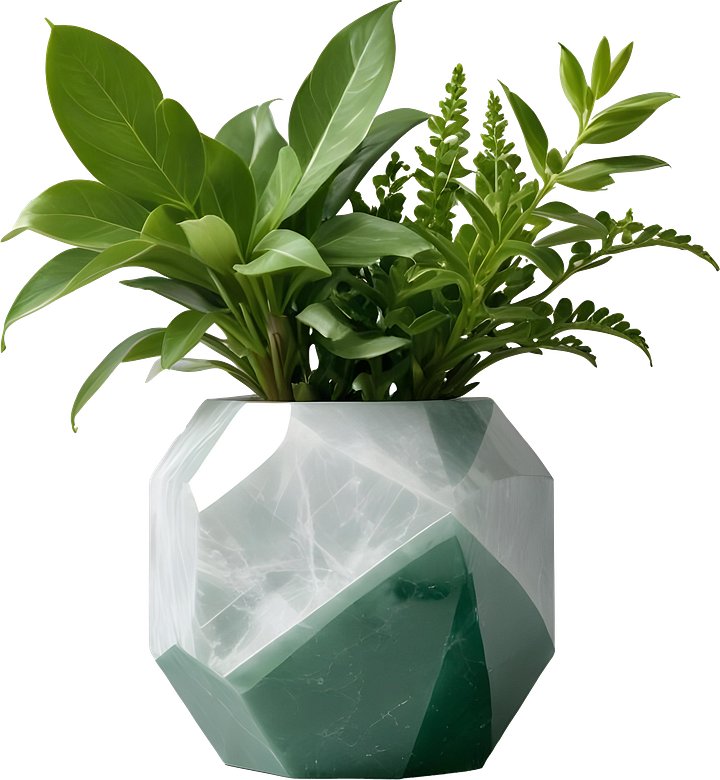Jade Signature – Faceted Jade Planter PNG product image (1)
