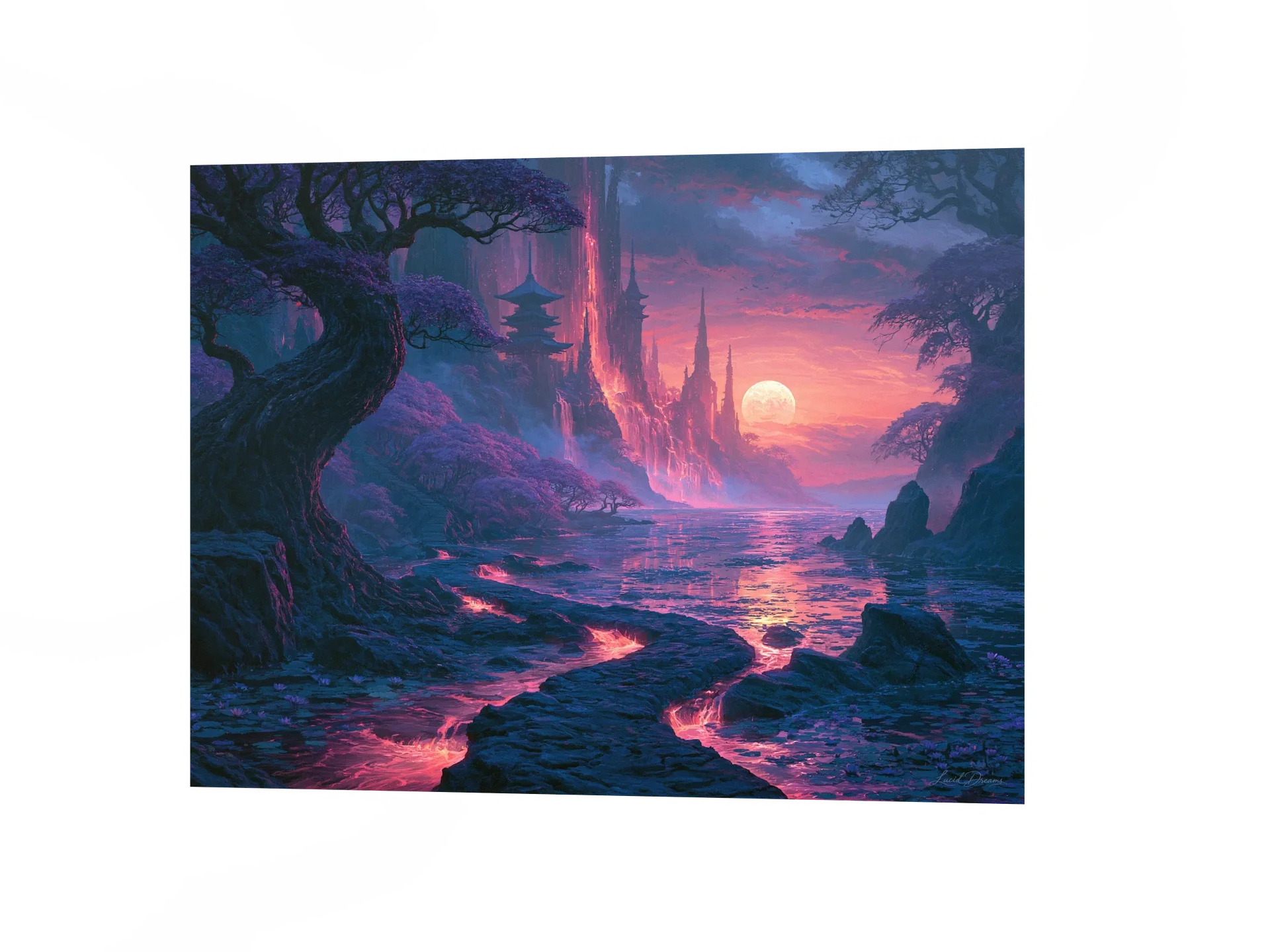 Violet Castle Art Print — Moonrise at the Violet Citadel product image (4)