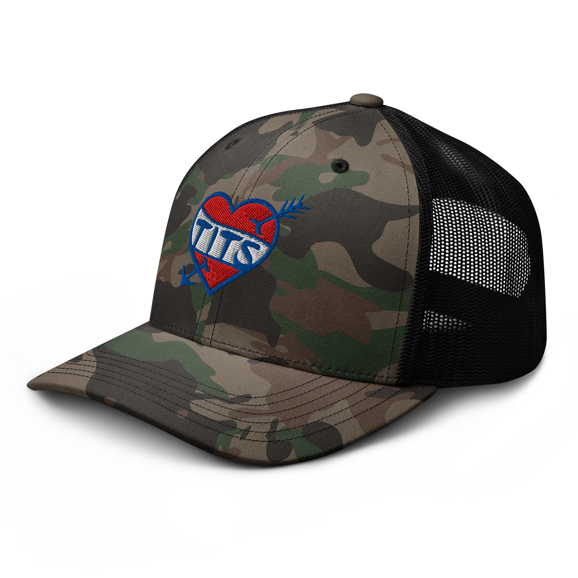 BREAK YOUR HEART Camo Trucker Hat RWB product image (4)