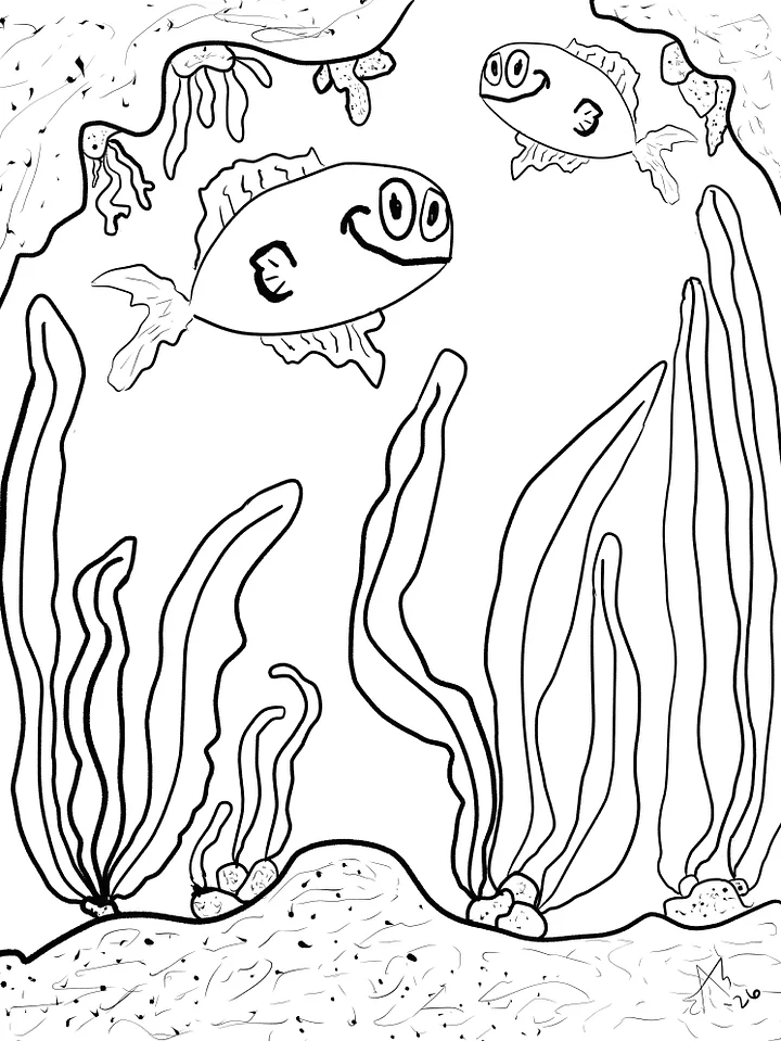 TSStechAngel's World - Fish Friends Coloring Page product image (1)