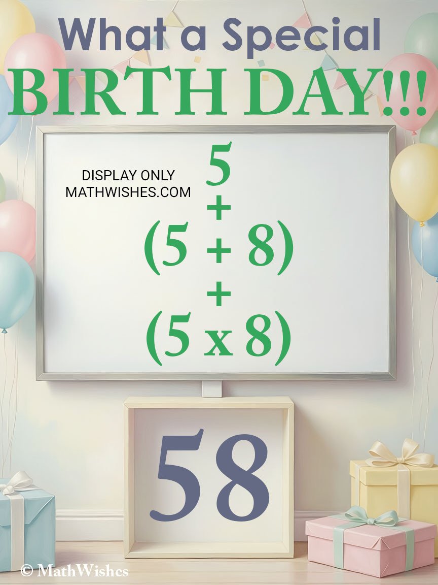 58th Birthday Card - Math Formula product image (1)