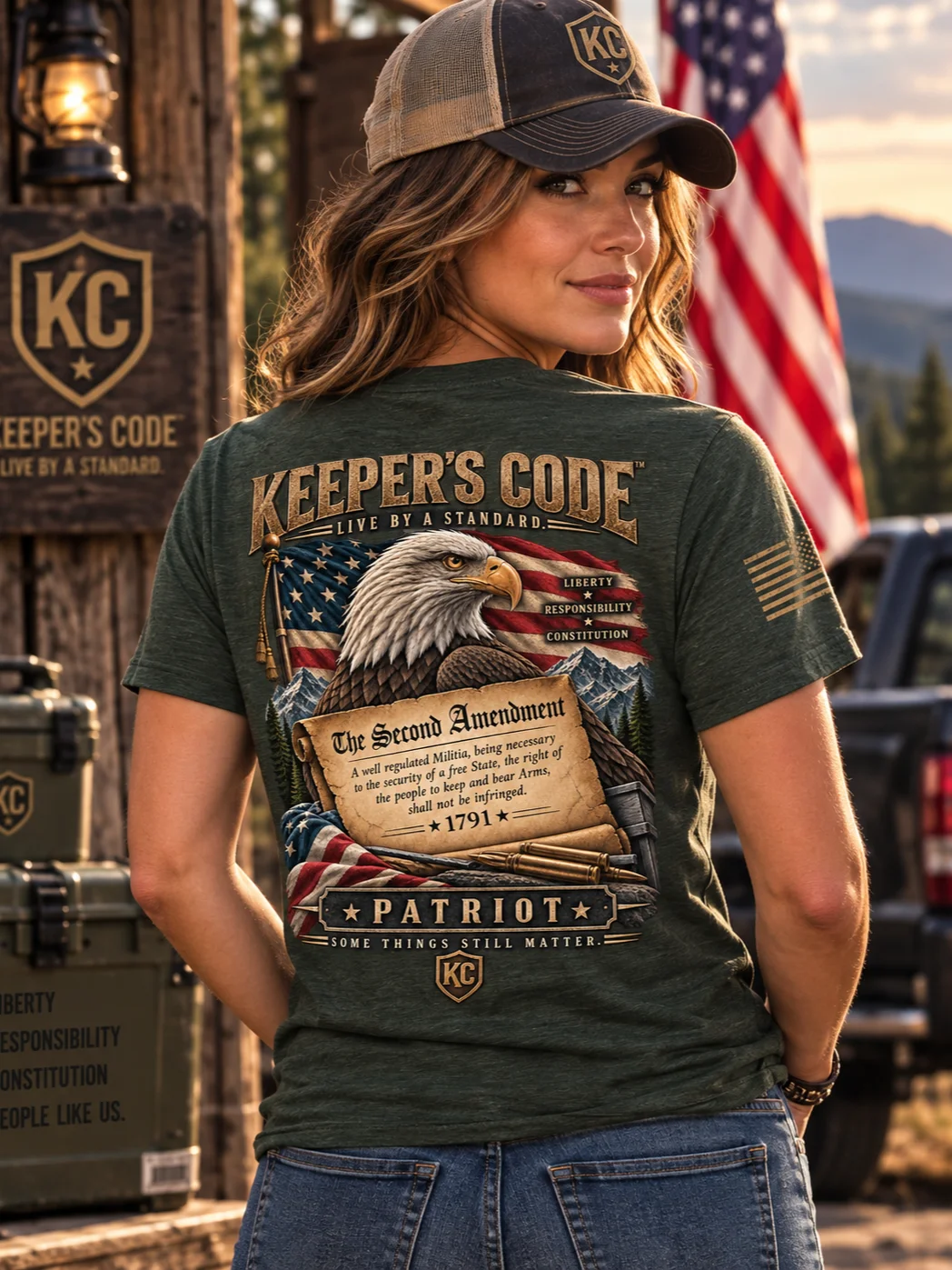 Keeper’s Code™ Women’s Second Amendment Eagle Patriotic T-Shirt product image (2)