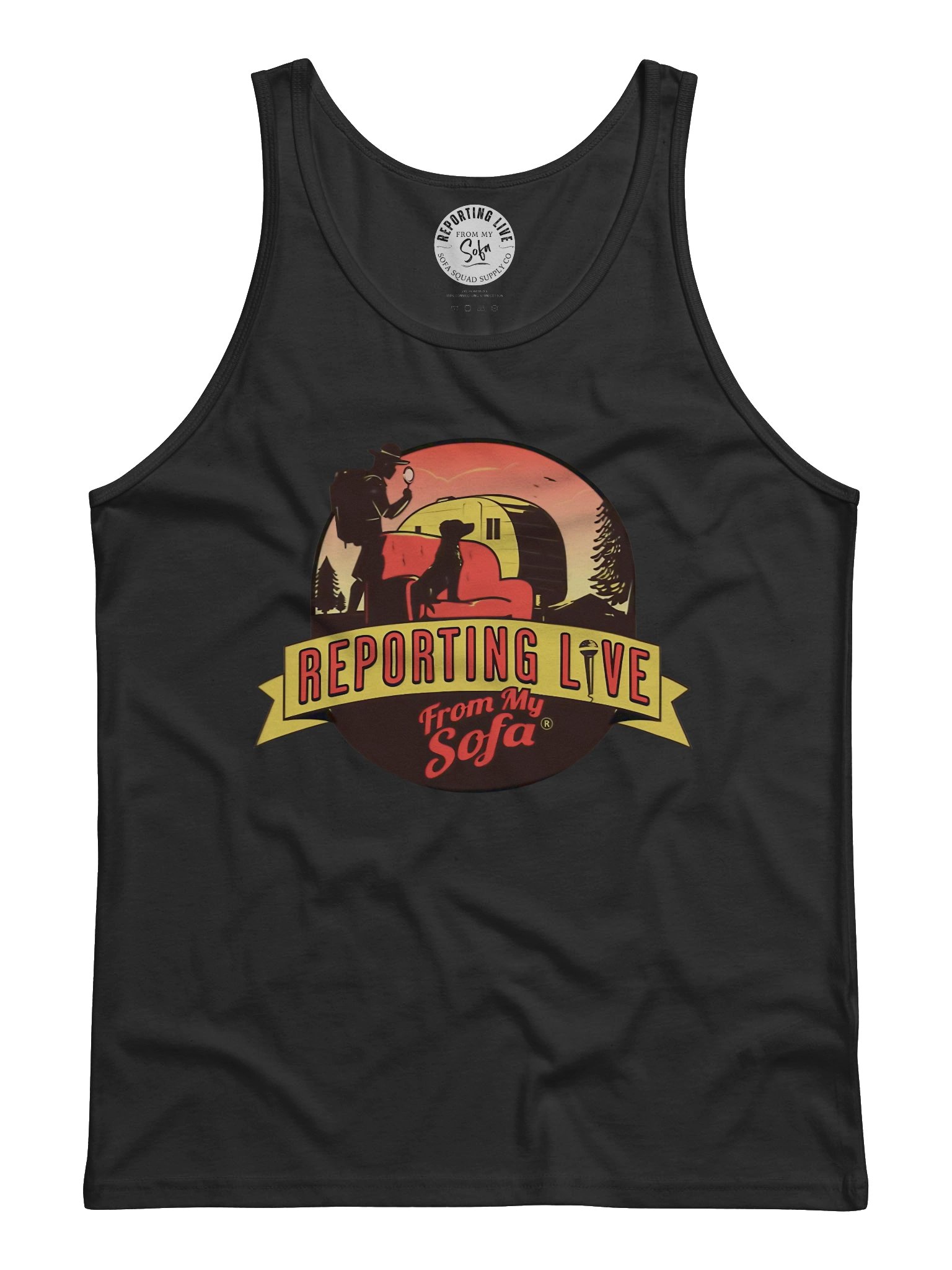 Reporting Live From My Sofa Logo Tank Top product image (4)