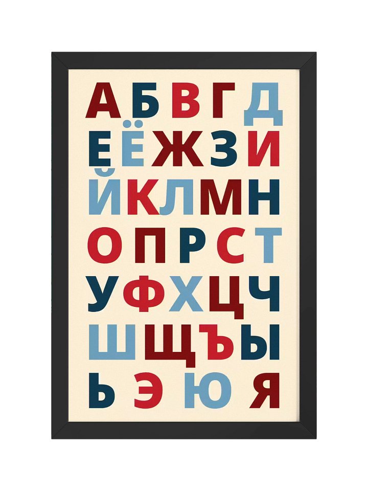 Russian Alphabet Poster, framed (Colourful Design) product image (2)