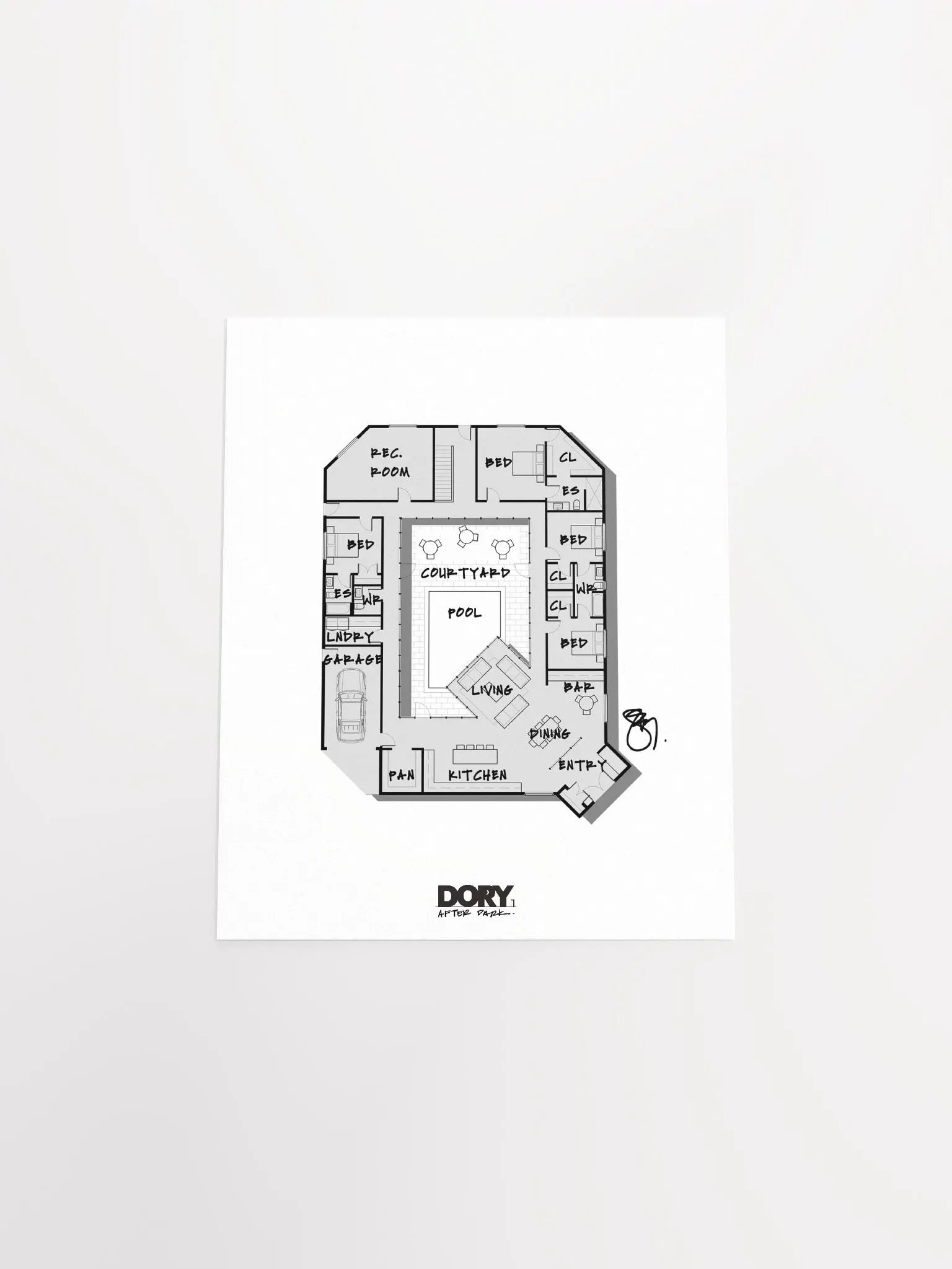 Alphabet Floor Plan Poster - Q product image (4)