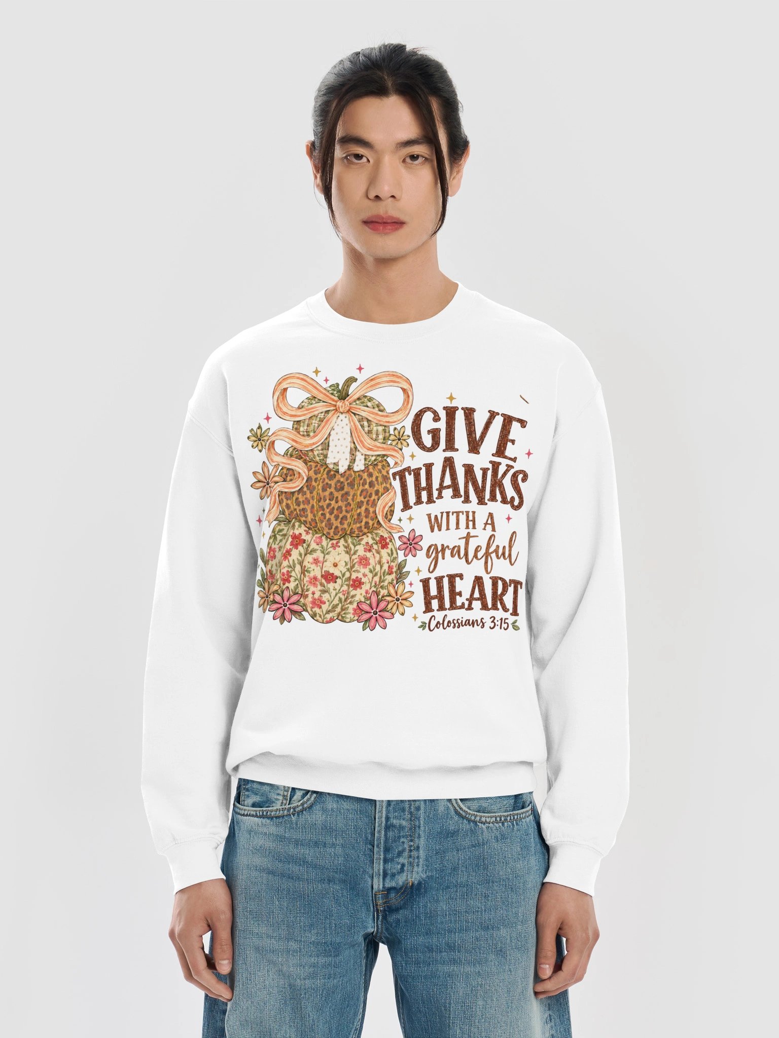 Grateful Heart Thanksgiving Sweatshirt | Women's Christian Fall Shirt product image (3)