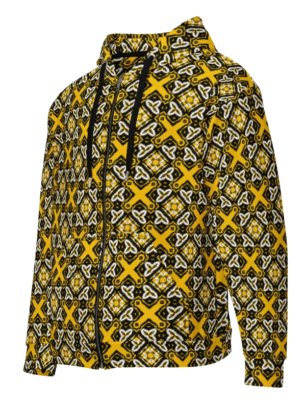 Symmetric X Grid Unisex Zip Hoodie product image (2)