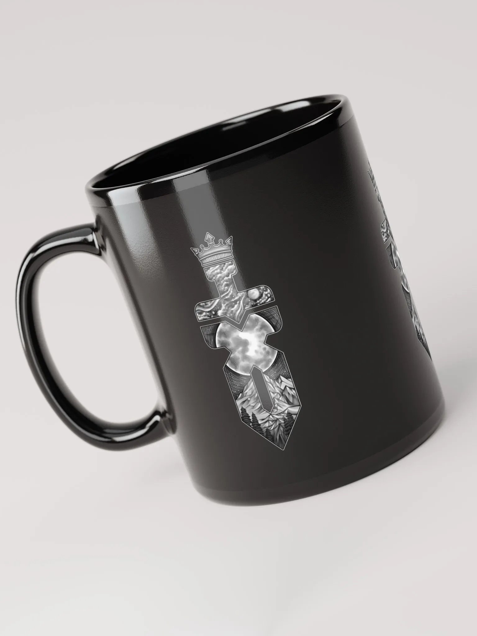 Glossy Black Mug with Logo product image (3)