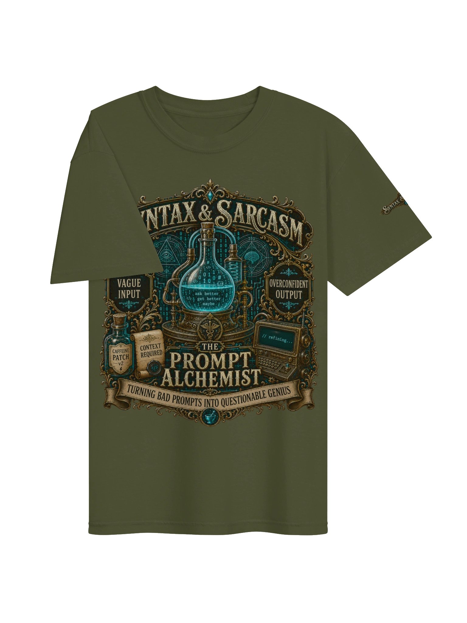 Syntax & Sarcasm Prompt Alchemist Heavyweight Coding T-Shirt product image (35)