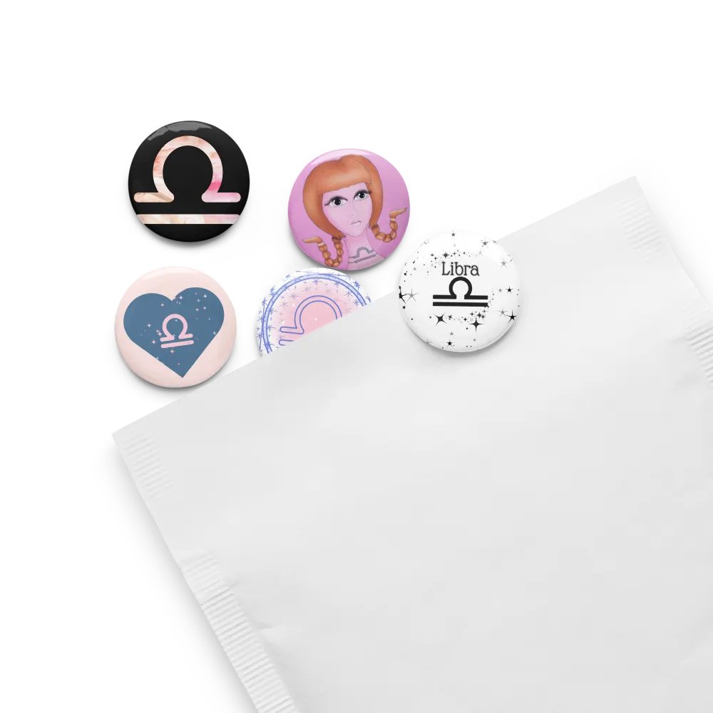 Libra Constellation Pin Buttons product image (13)