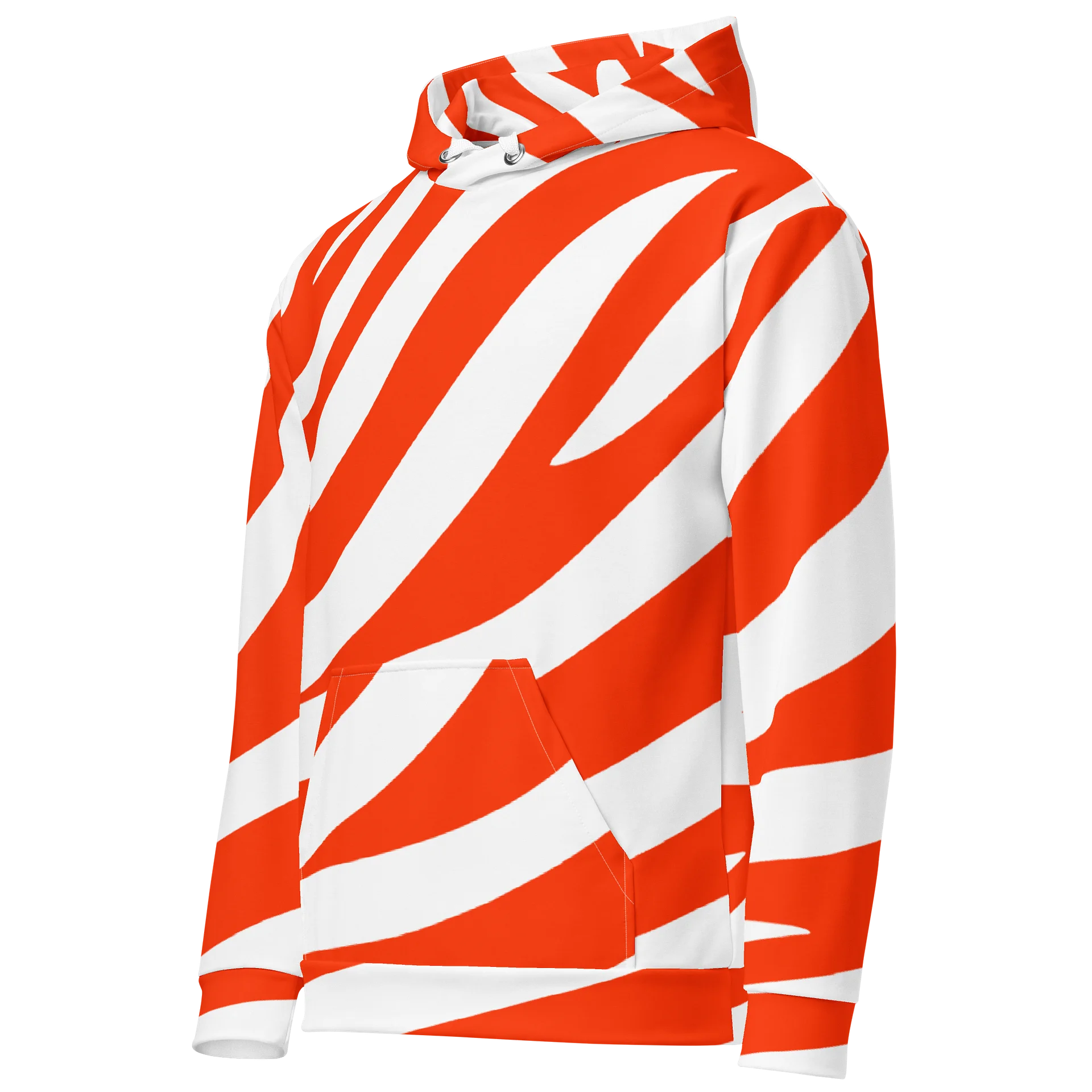 Tiger Print Graphic Hoodie – Orange White product image (3)