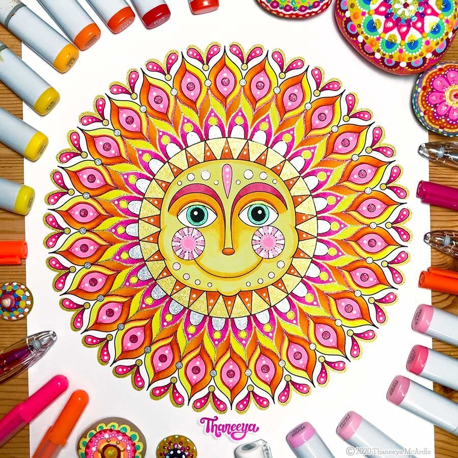 Sun Mandala Coloring Pages product image (12)