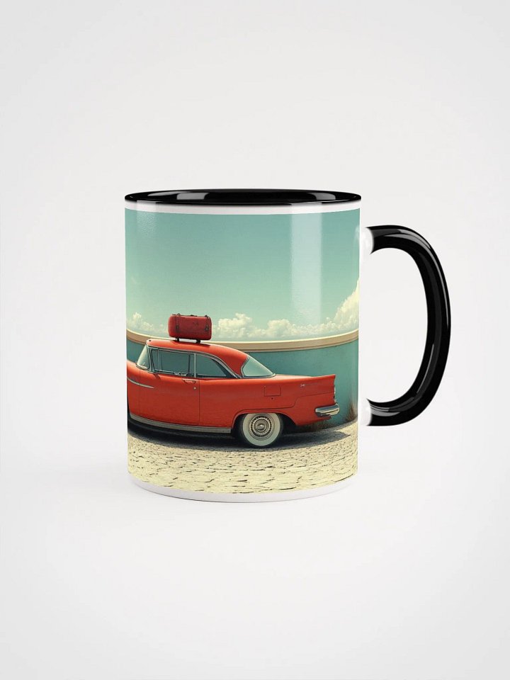 Vintage Road Trip: Classic Car with a Red Suitcase product image (1)