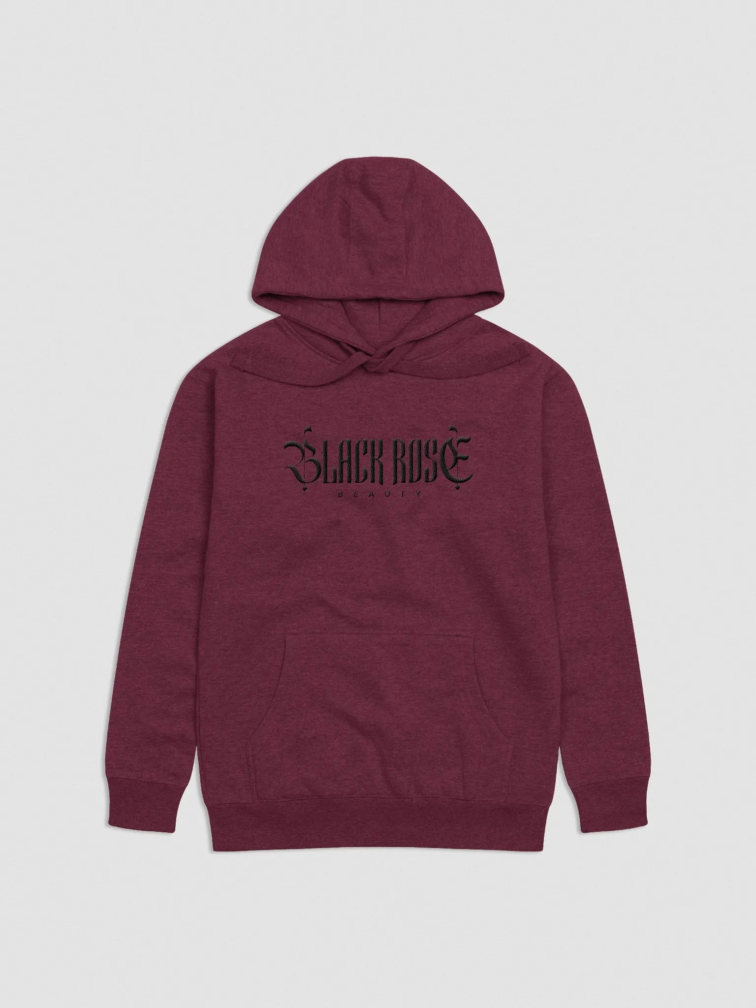 Black Rose Beauty Embroidered Hoodie "Maroon" product image (1)