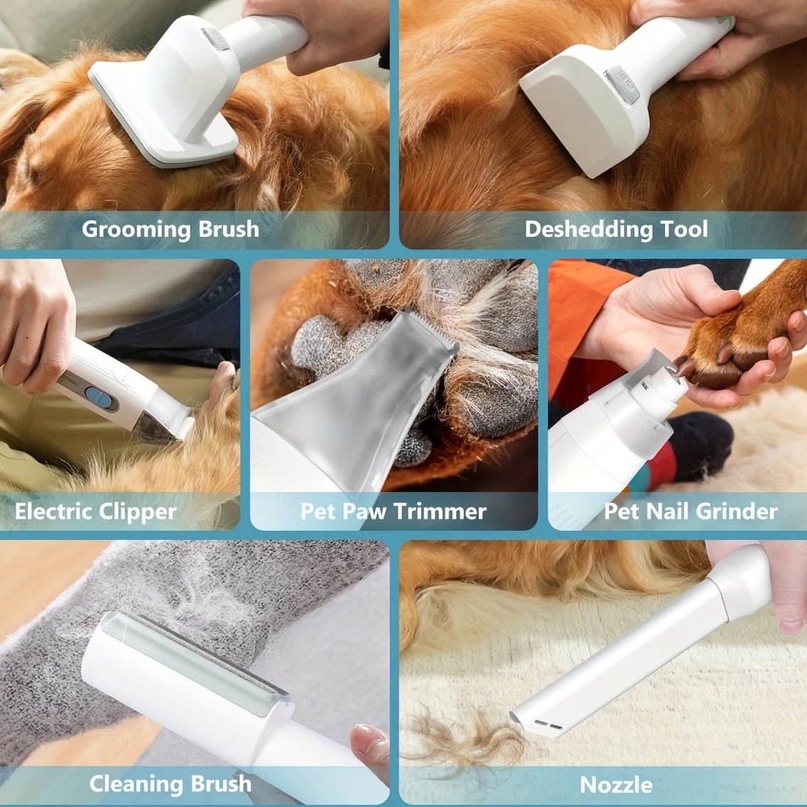 Mess-Free 8-in-1 Pet Vacuum Grooming Kit product image (9)