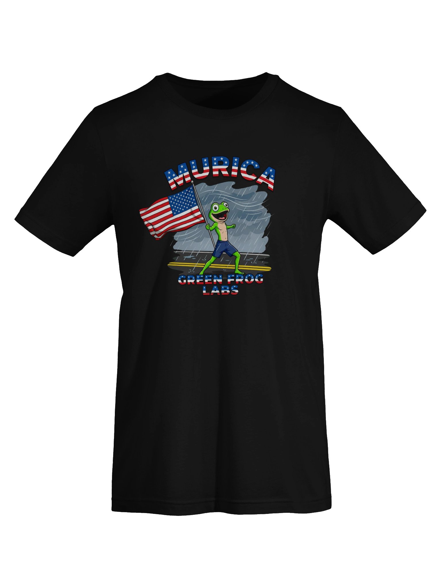 Funny Murica Frog Tee - Patriotic Green Frog Labs Flag Meme Shirt product image (7)