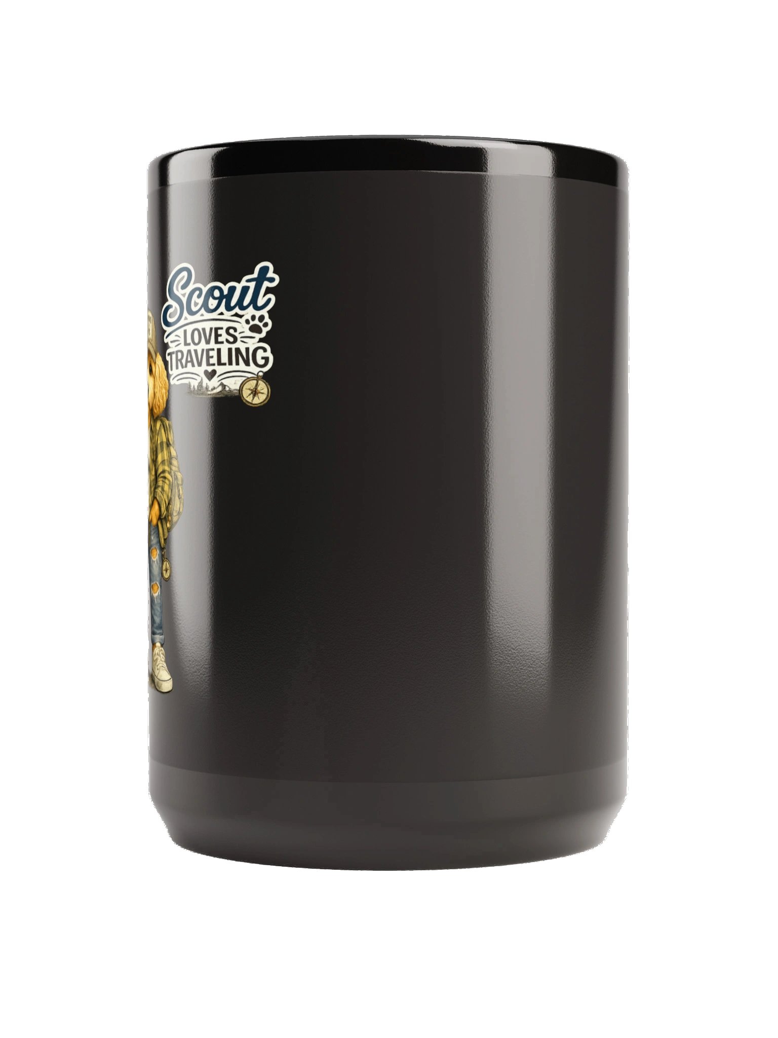 Scout Loves Traveling Black Glossy Mug product image (2)